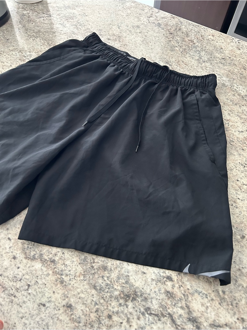 Men's Nike Black Athletic Shorts - Logo cut off - perfect otherwise